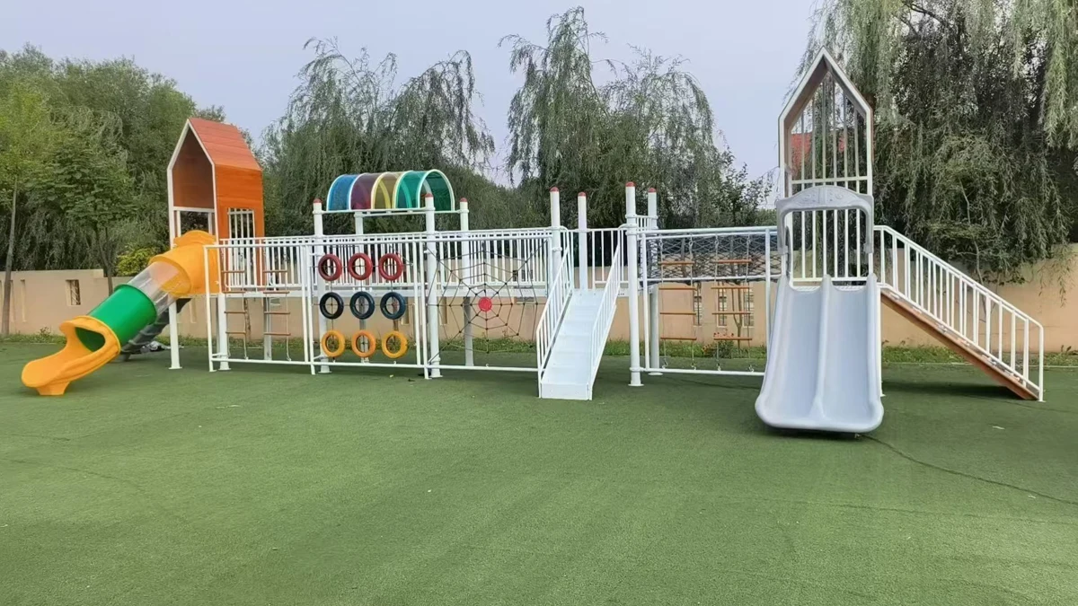 Custom Playground Design & Manufacturing | Factory-Direct OEM/ODM Support | Xinjiu Completed outdoor playground project in an urban park