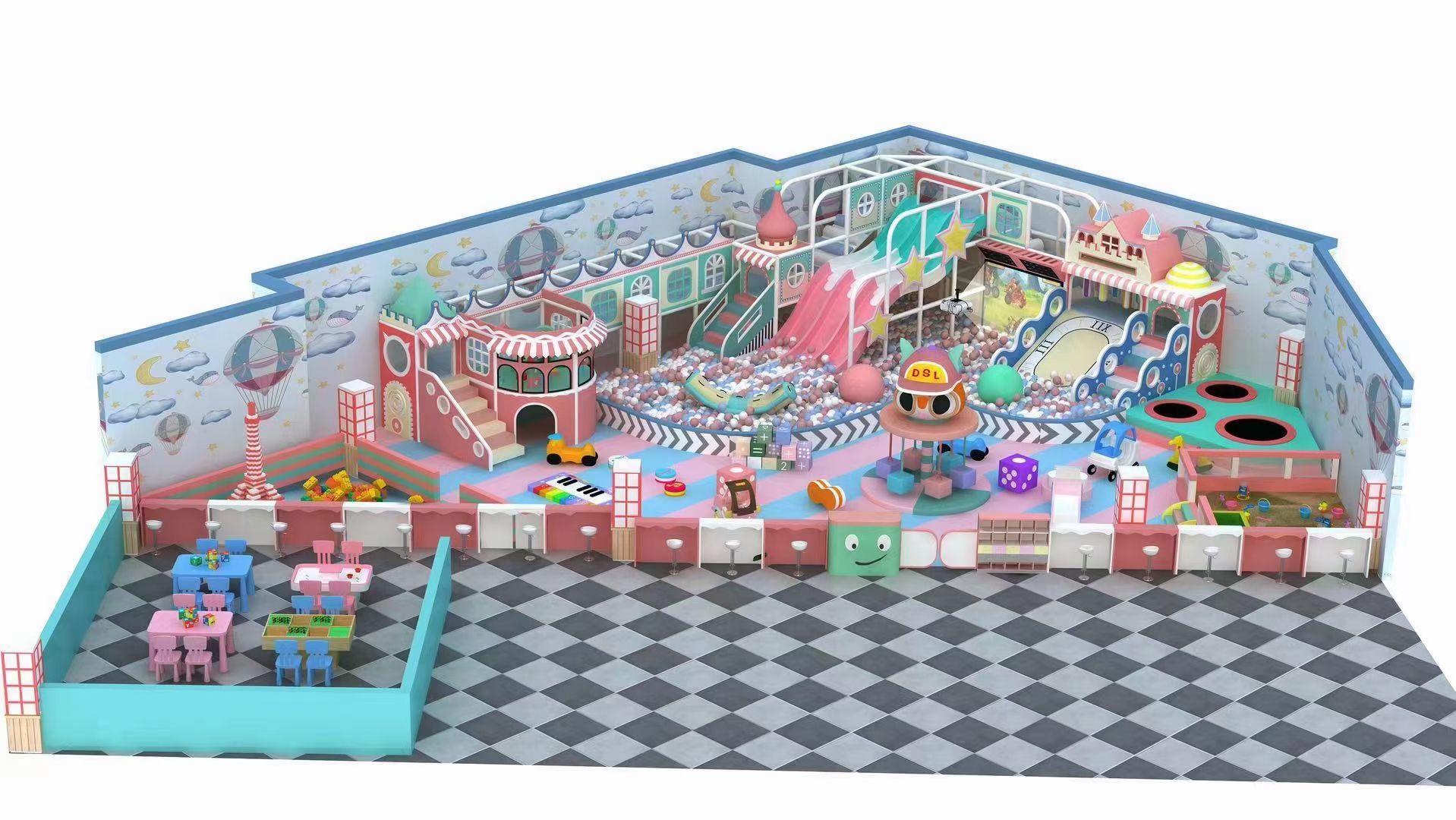 China Playground Equipment Supplier: How to Compare Product Range and Project Support Open plan indoor play center requiring room-based supplier coordination