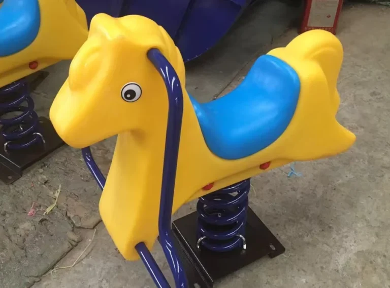03关于我们页-About Wenzhou Xinjiu Amusement | Custom Playground Manufacturer Molded playground spring rider with a smooth colorful finish